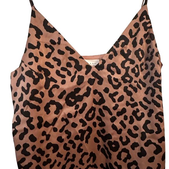 CAMI NYC 100% Silk Brown and Black Leopard Print Tank Adjustable Straps Size S - Picture 6 of 8